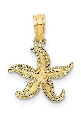 catchy flat starfish gold baby charm